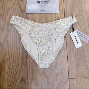 Montce Swim Oat Texture Added Coverage Lulu Bikini Bottom Size M NWT